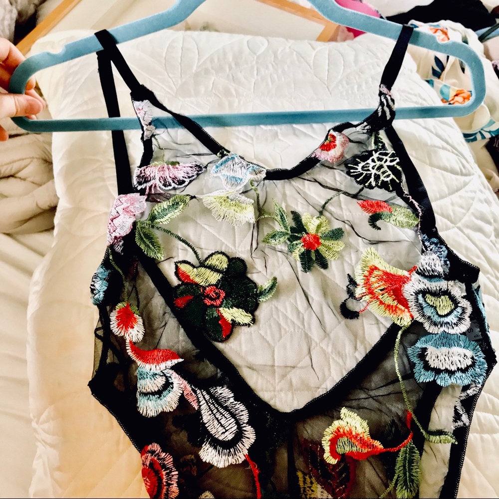 Embroidered Sheer Bodysuit!!!